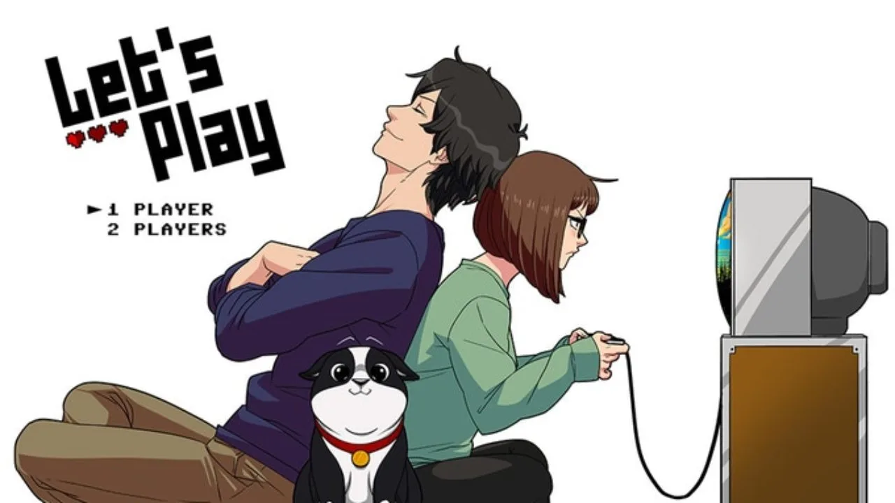 Let's Play - Sam on the right playing video games and Marshall on the left leaning against her back. Bowser is sitting proudly in the middle.